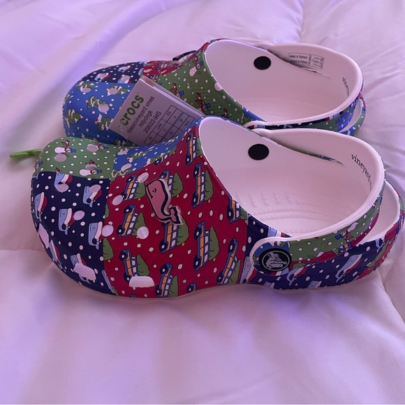 Crocs Kids Classic vineyard vines Clog Junior Size 1 J1 NEW Christmas Multicolor - Picture 4 of 8